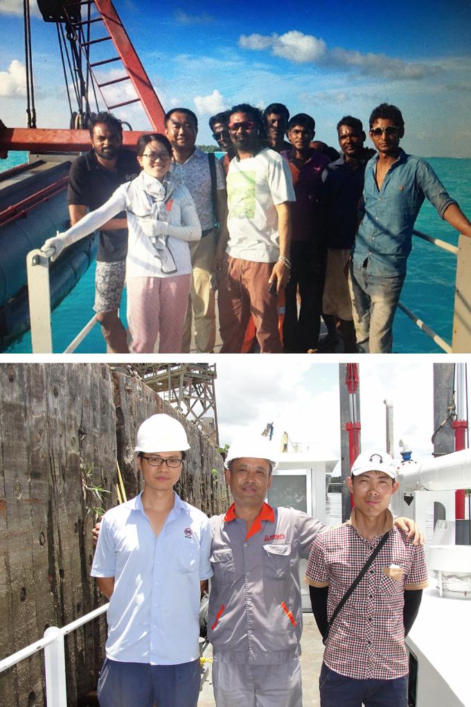 Sea sand 浚渫船 in operation