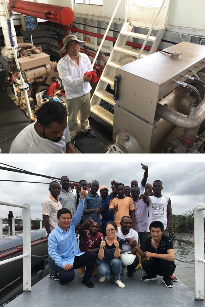 Technical team working on 浚渫船
