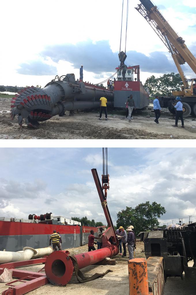 JMD450 18inch Cutter head diesel 浚渫船 assembly in working site