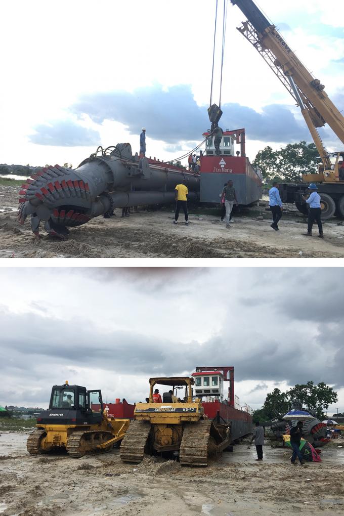 Technical team installing JMD450 浚渫船 components