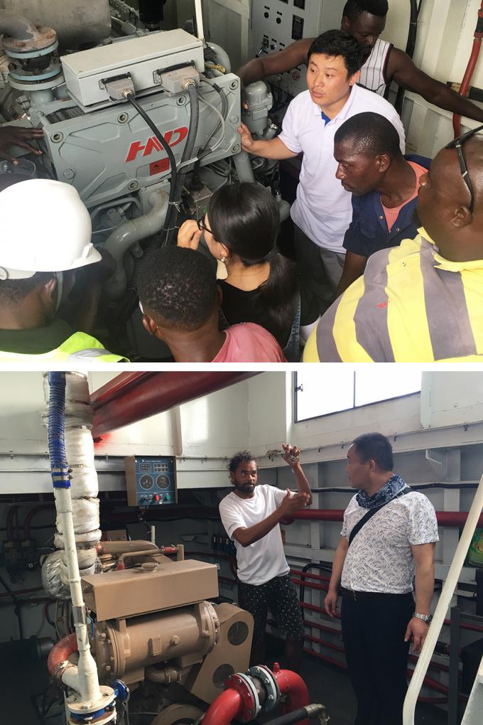 Technical team working on JMD650 Diesel Engine Sand 浚渫船